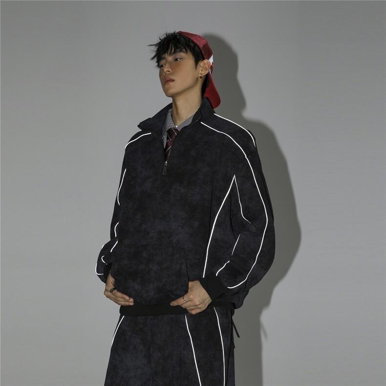 可二开脏脏灰扎染大码M-5XL卫衣WY78064P68卫裤WK78065P68套装，男装休闲套装，星座227-7