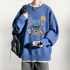控78假两件毛衣男大码加绒针织衫男毛线衣M80077-P55加绒P70，男装针织衫/毛衣，电商A040