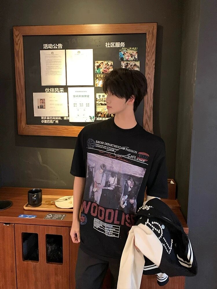 XZ809A/VVPP30/P20/控38重磅印花美式复古圆领T恤,男装T恤,星座809A(原222-1)