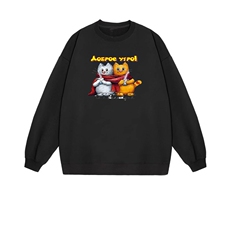 2025年秋季通勤套头带围巾的猫，女装卫衣/绒衫，花可