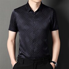 夏季新款2022中年男士短袖衬衫休闲免烫爸爸装衬衣上衣，男装衬衫，电商B212（原钱塘6029）