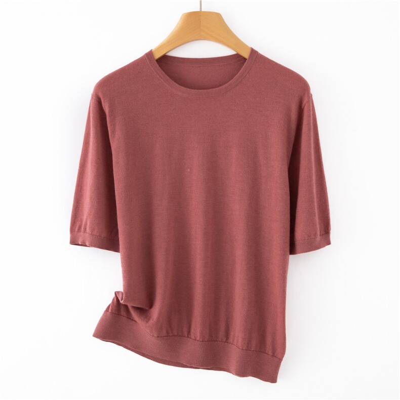 新款圆领短袖时尚百搭，女装针织衫/毛衣，晨收贸易商行