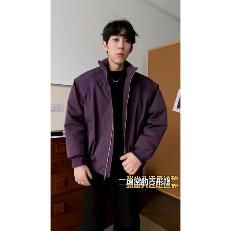 高品质春装新款老钱风美式高街解构立领棒球服飞行夹克潮休闲外套,男装夹克,电商A443