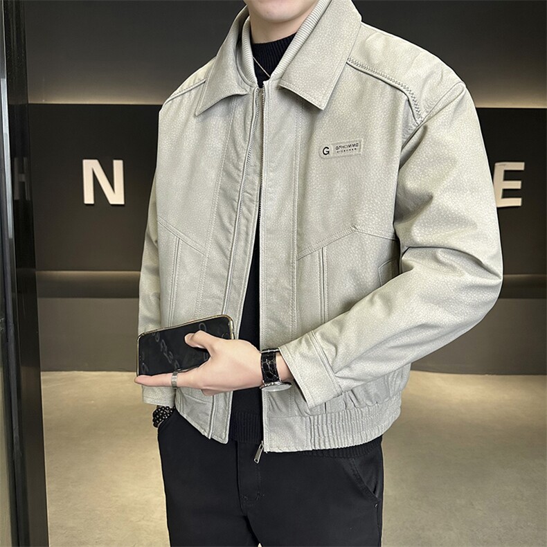标90白鸭绒 羽绒服男士冬季加厚皮外套 B240-YR88262-P275图片