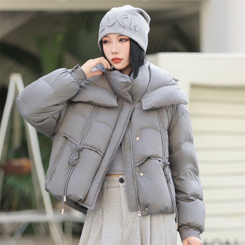 现货新款冬装2024年韩版纯色休闲新90绒白鸭绒羽绒服,女装羽绒服,琦鑫阁（原依鑫阁）