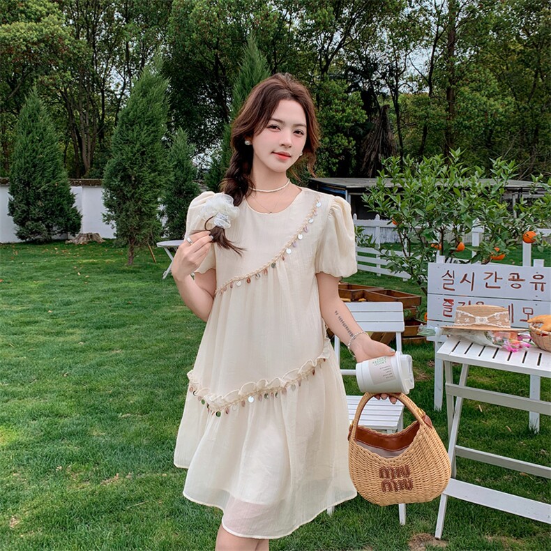 夏日别致小裙子女高级感度假风减龄气质连衣裙223-1352-P125K178,女装连衣裙,莘蕾