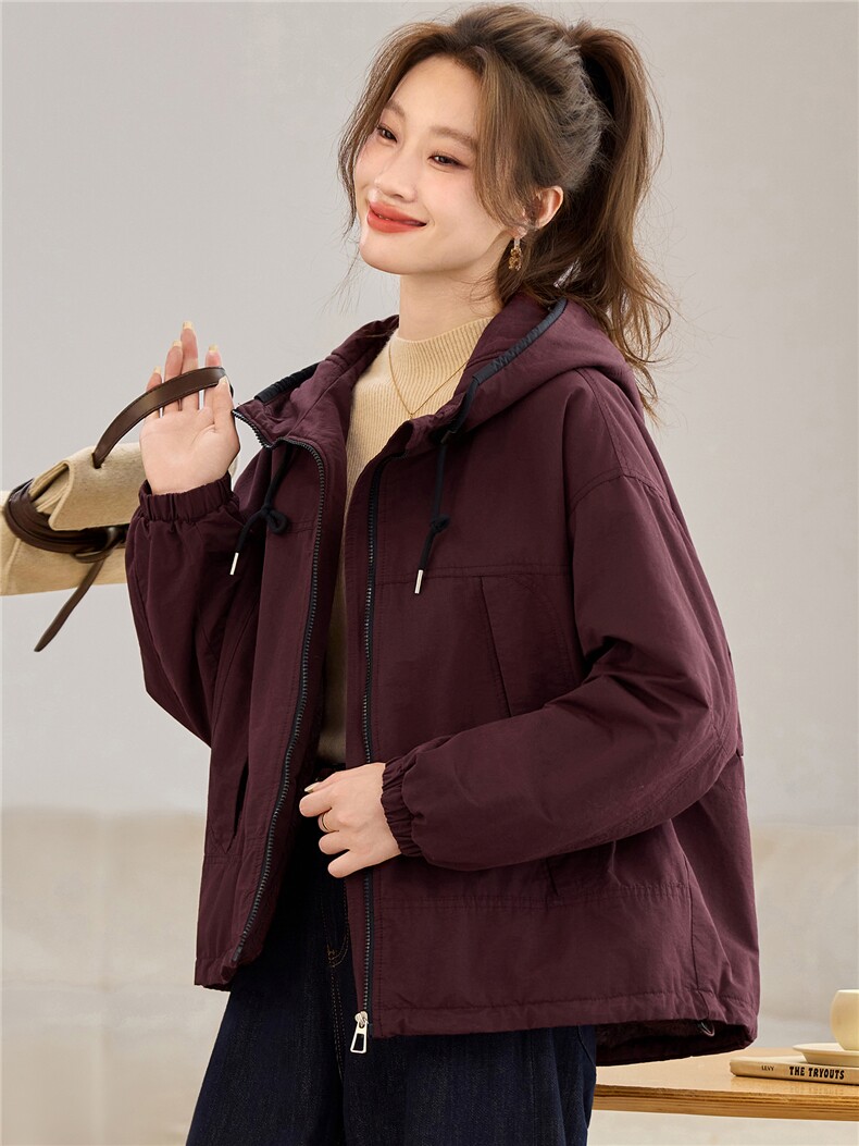 2025年冬季时尚潮流中长款休闲加绒加厚派克服,女装派克服,独衣靓