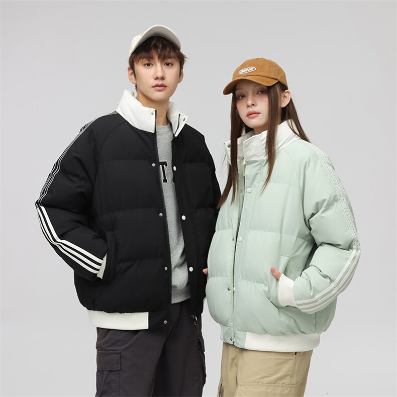 抖音得物二开 可供视频 拼接织带三防加厚羽绒棉衣外套棉服LL2288图片