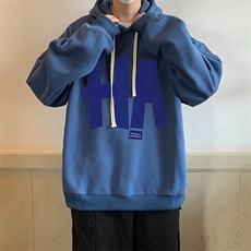 纯棉连帽卫衣男大码运动帽衫宽松薄WY2258-P35加绒款-P40，男装卫衣，电商A040