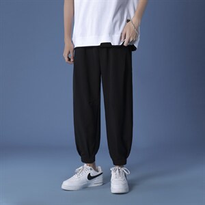 八分裤夏季薄款冰丝速干男士运动直筒束脚休闲裤  K118-特批35图片