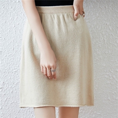 2025年秋季通勤宽松卷边一步裙，女装半身裙，绒汀羊绒