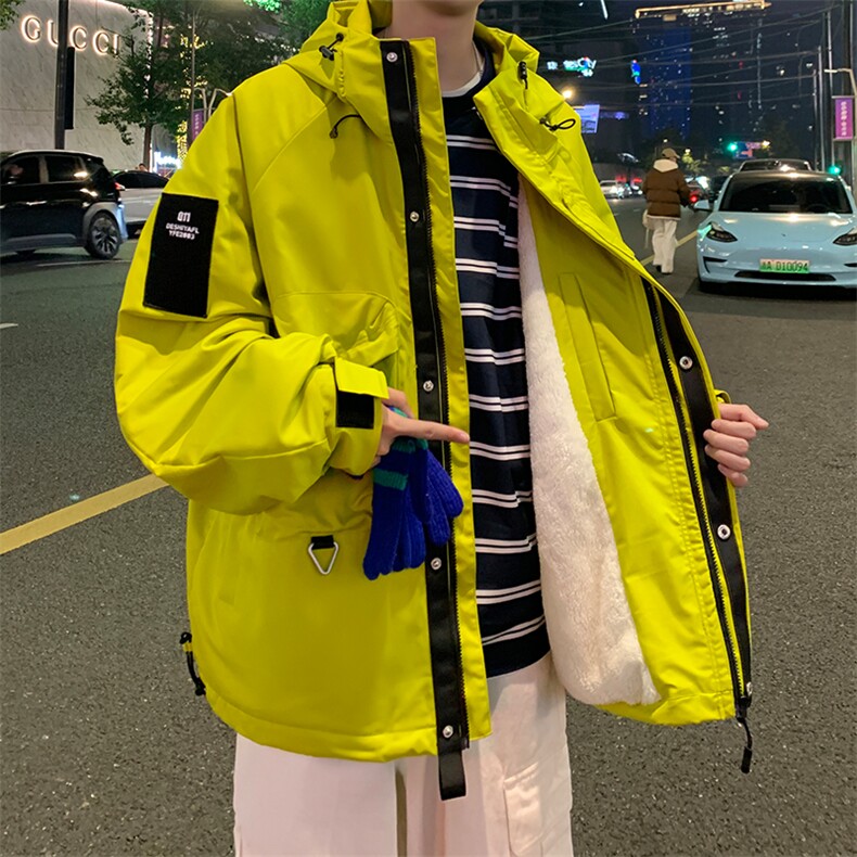 8XL-M特大码冲锋衣防水宽松工装风男夹克外套JK1306加绒P110,男装夹克,电商D206-1
