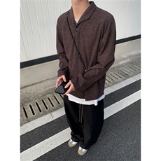 XZ1005-1-TTH632-P58-罗马格正肩polo衫老钱风猫眼石扣T恤打底衫，男装针织衫/毛衣，星座1005-1