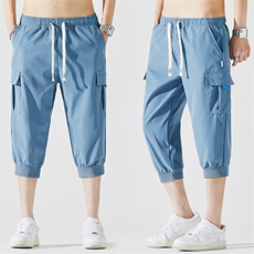 2025夏季新款男士七分裤时尚休闲马裤潮流男裤子KZ1065-P28，男装休闲裤，星座217-4