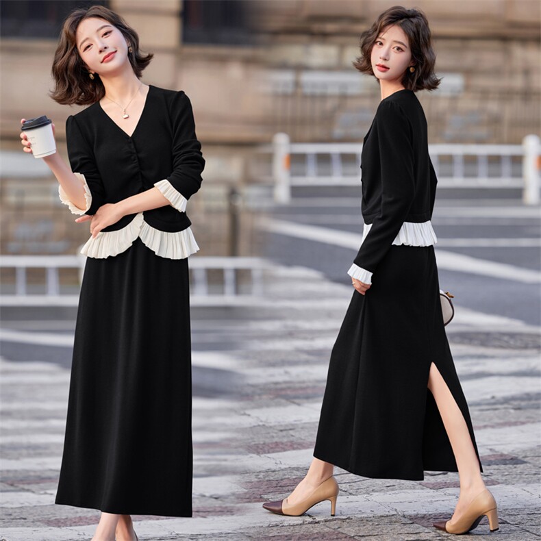 『现货新款』显瘦显高气质裙子两件套装2025秋新款女人味花边设计，女装套装/套裙，意芙