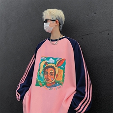 抖音得物供货提供视频秋冬重磅美式宽松织带圆领卫衣0730，男装卫衣，电商A486