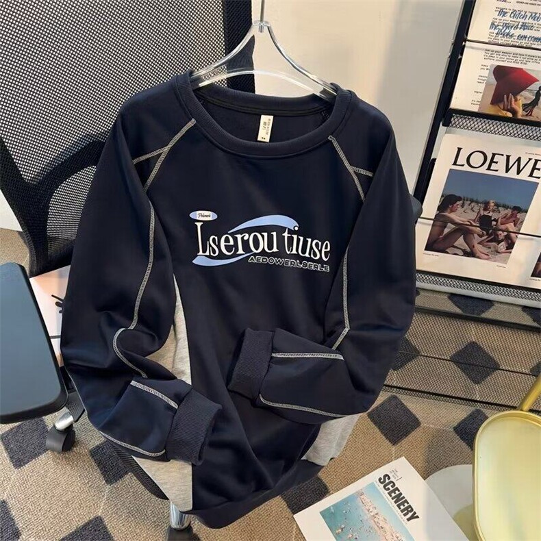DY14-P42潮款男款T恤百搭春秋薄款长袖美式休闲宽松T恤打底衫,男装卫衣,星座603-2