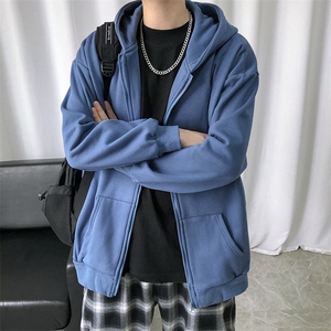现货-开衫拉链卫衣男秋季宽松休闲连帽外套长袖W6681-P60加绒图片
