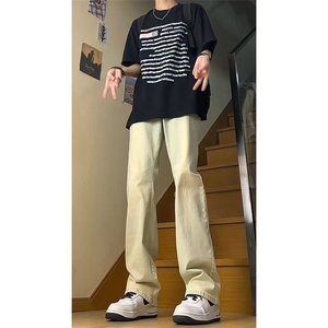 1506-1/K88061广州抖音质量/P35重磅美街头潮牌高街复古牛仔裤男图片