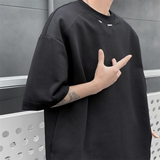 重磅220克男夏季印花短袖宽松t恤纯棉百搭上衣XZ212-1-QT135-P39，男装T恤，星座212-1