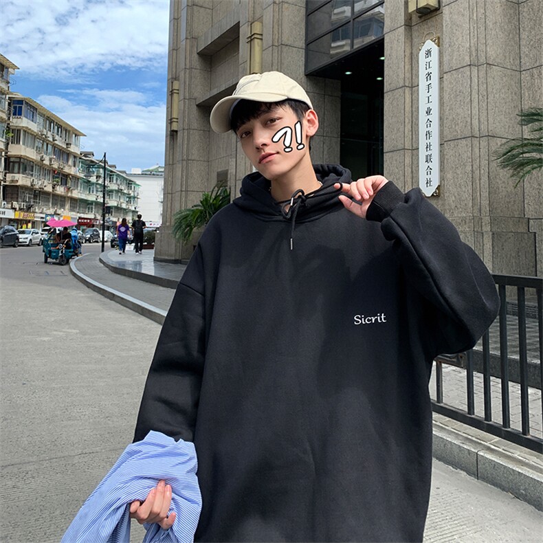 WY2098-P40纯棉连帽卫衣男大码运动帽衫宽松薄外套男,男装卫衣,电商A040