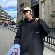 WY2098-P40纯棉连帽卫衣男大码运动帽衫宽松薄外套男，男装卫衣，电商A040