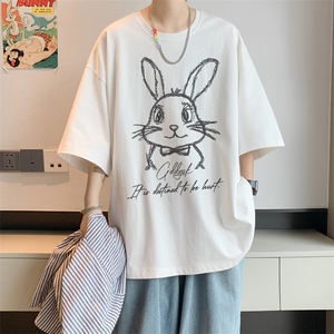 已注册/夏季内景港风宽松短袖T恤男潮大码休闲打底衫DT00596/P25