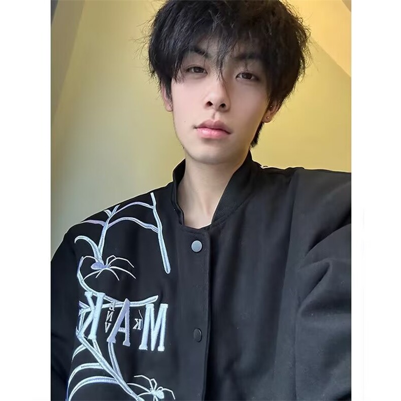 春秋美式炸街男女刺绣夹克情侣装宽松棒球服百搭复古ins潮牌外套,男装夹克,星座506A
