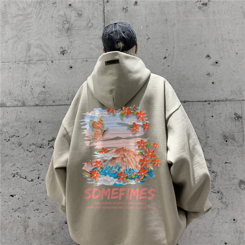 供抖音丶重磅高品棉350克排扣连帽水彩花卫衣LW6113-特p58控78,男装卫衣,星座508（原C305）