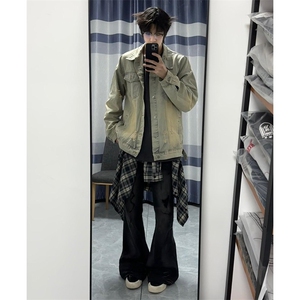 破洞牛仔外套男春秋款潮痞帅高级感夹克复古潮流炸街AAM1223P65