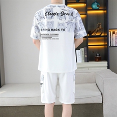 6187-P45夏季男士休闲时尚运动套装，男装T恤，星座1215-1