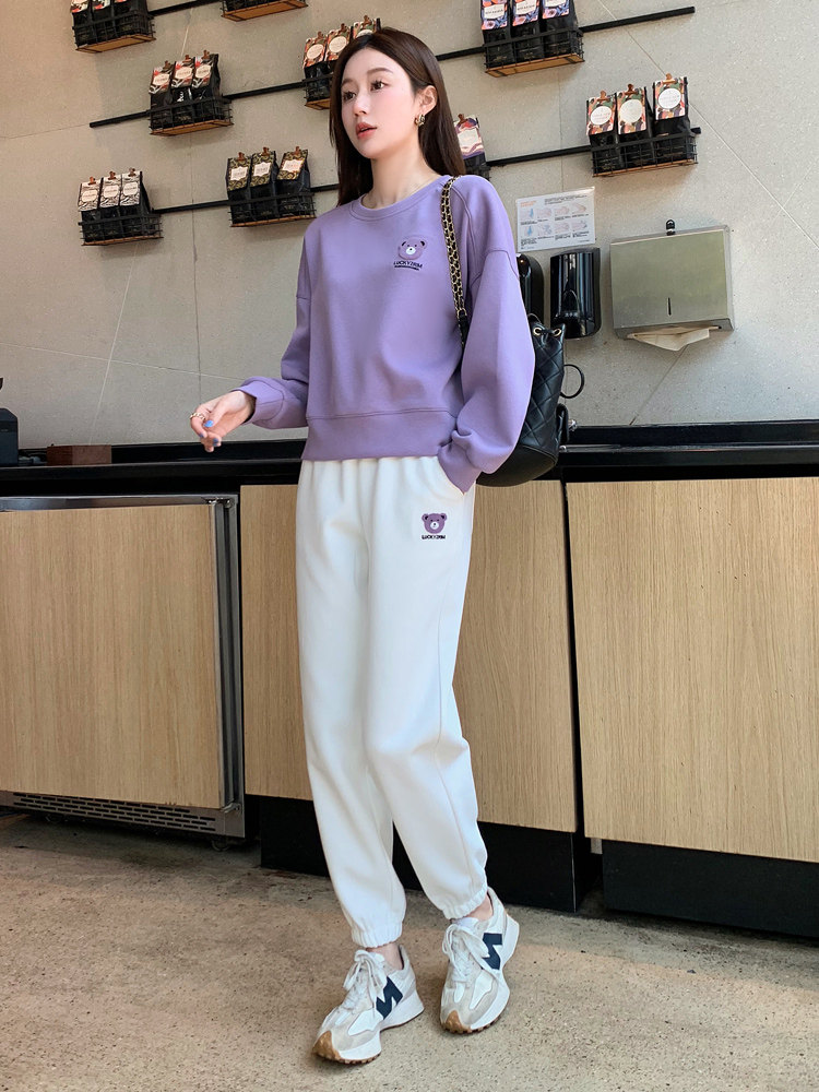 高端可外穿家居服女款春秋款秋季纯棉长袖休闲运动居家服睡衣套装,女装套装/套裙,梦懿尔