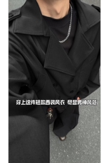 文艺双排扣复古日系短款外套休闲精致经典短款上衣外套HY802P80，男装风衣，电商A102B