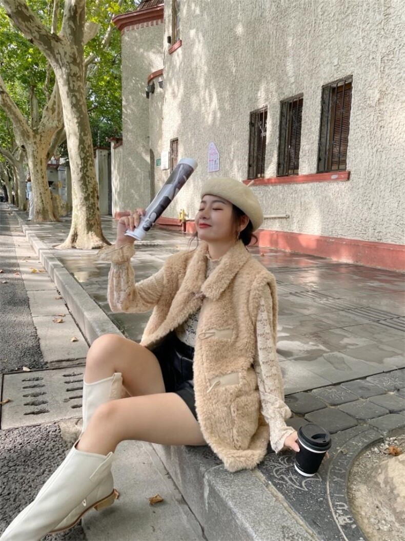 新款皮毛一体马甲,女装马甲,6·9衣社