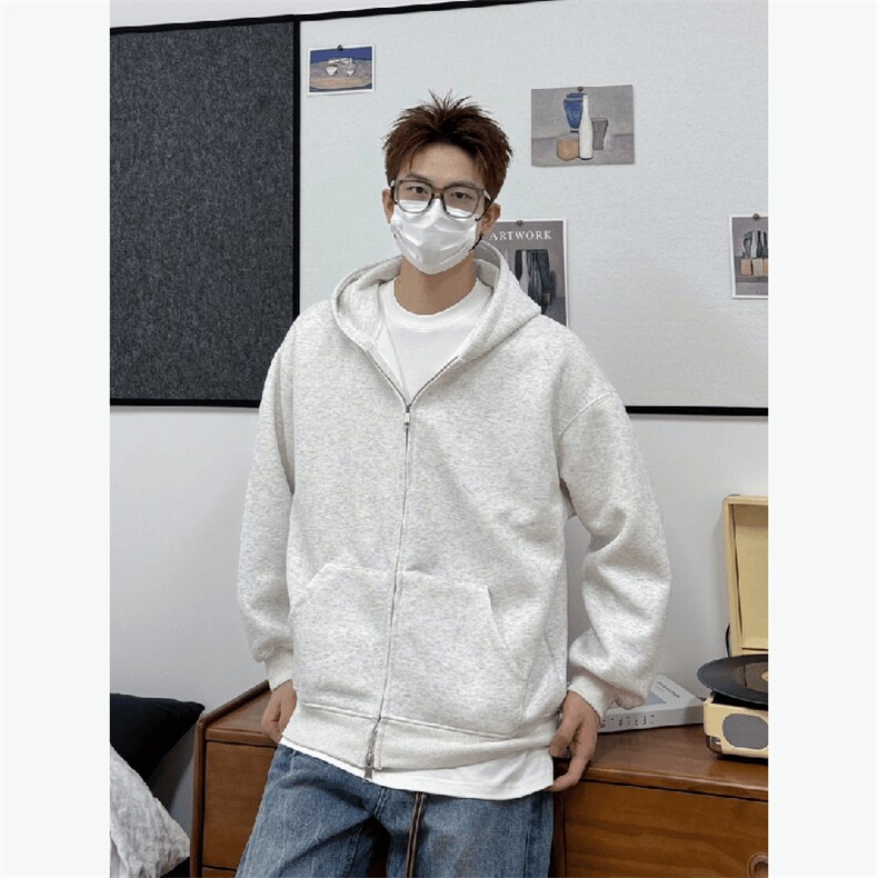 抖音得物品质二开26春装男女美式高街结构双拉链开衫卫衣外套,女装短外套,电商A486-1