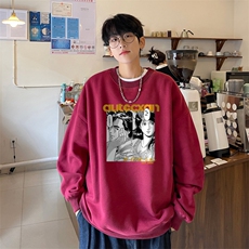 ！圆领卫衣男装港风长袖T恤男外套男WY219-特P23，男装T恤，电商B367