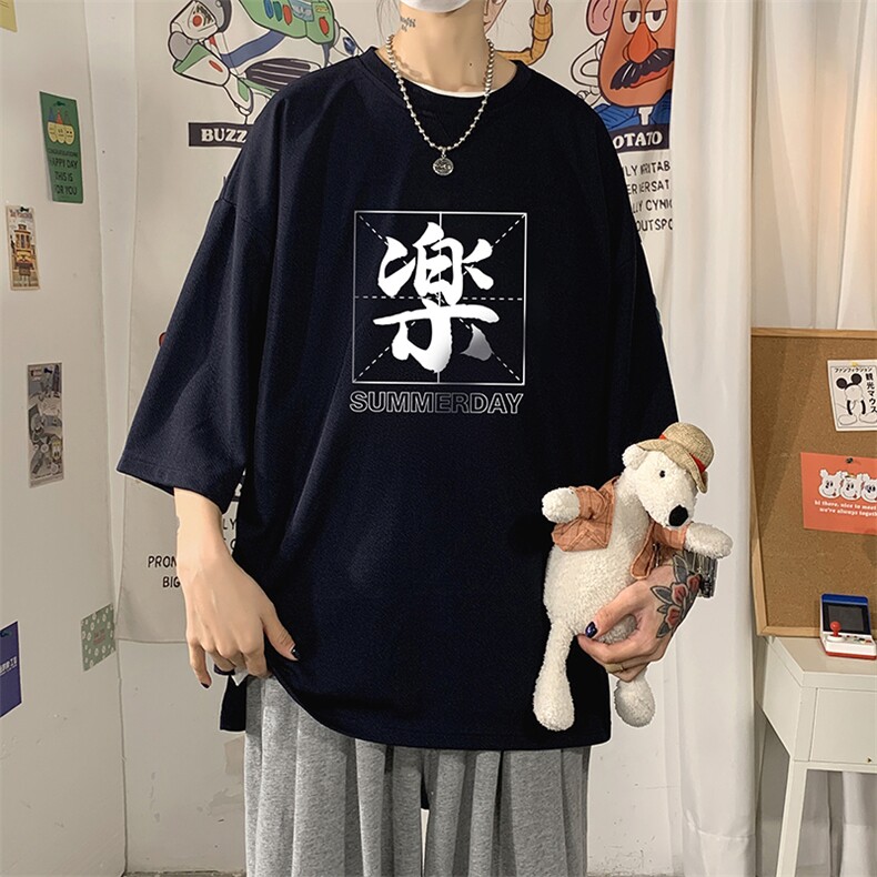 Q11197-P30春夏季七分袖t恤男大码五分袖男短袖中袖,男装T恤,电商A040