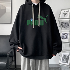 WY227-P35加绒款-P40纯棉连帽卫衣男大码运动帽衫宽松薄外套男，男装卫衣，电商A040