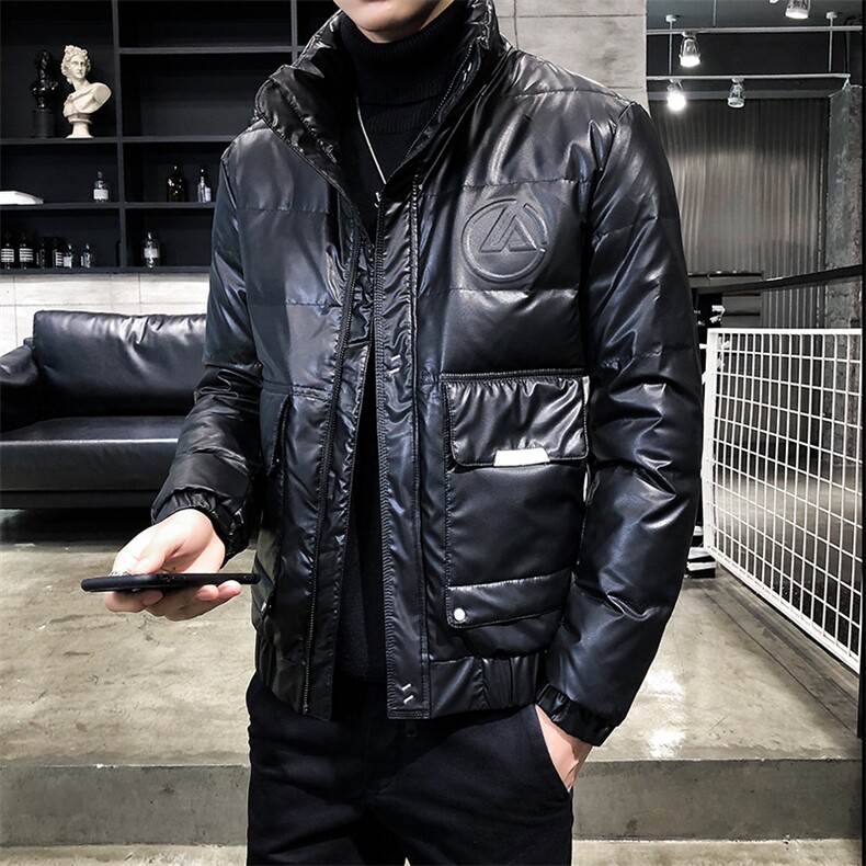 312A-9903-P1752025冬季新款时尚羽绒服韩版皮外套男80%白鸭绒A,男装羽绒服,星座312A-5