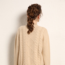 2024春秋装新款纯色时尚简约气质单排扣针织35%羊绒衫，女装羊绒衫，绒源之鑫