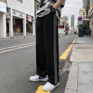 基地-K404-P45夏季休闲裤男士西裤大码阔腿裤垂感直筒裤子宽松潮图片