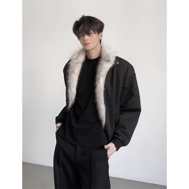 加绒加厚冬款男立领座山雕毛棉袄保暖宽松外套MY781P88,男装棉衣,星座1013-1