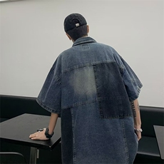 夏季新款衬衫潮流慵懒男方领牛仔衬衫W045P53，男装衬衫，星座1116-2