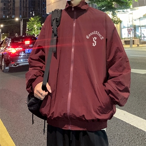 港风新款秋季时尚百搭宽松字母印花夹克外套F6321P65控88图片