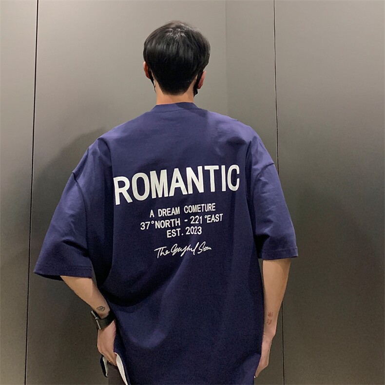 2023夏季新款印花纯重磅短袖T恤T3015-P35控48有直播有280克图片
