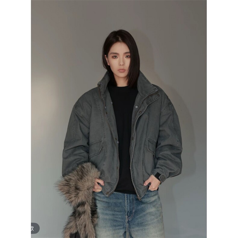 706-1-MY9378-P138现货冬季狼王座山雕可拆卸毛领加厚棉衣外套，男装棉衣，星座706-1