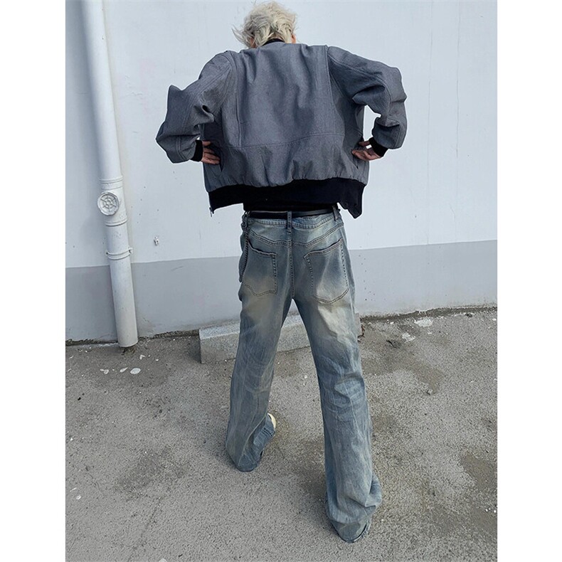 网图cleanfit裤子高街潮牌水洗微喇叭牛仔裤NZ05,男装牛仔裤,星座310A-4