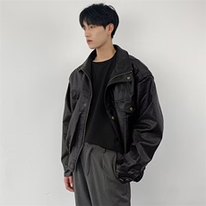 【升级款】高级感机车皮衣夹克男女外套PU皮飞行服Y10166-P85网图，男装夹克，电商B245