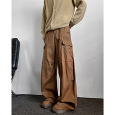 工装裤子男2025春季新款多口袋伞兵裤潮流宽松休闲长裤K6053-P63，男装休闲裤，星座412-2