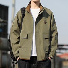 立领夹克男2025春秋季新款休闲上衣服青年潮流百搭工装外套，男装夹克，星座218-8